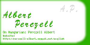 albert perczell business card